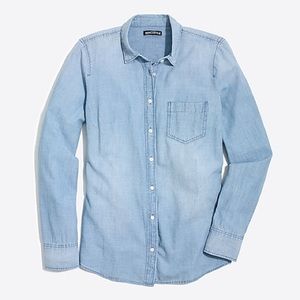 J. Crew Petite Chambray Shirt In Perfect Fit NEW